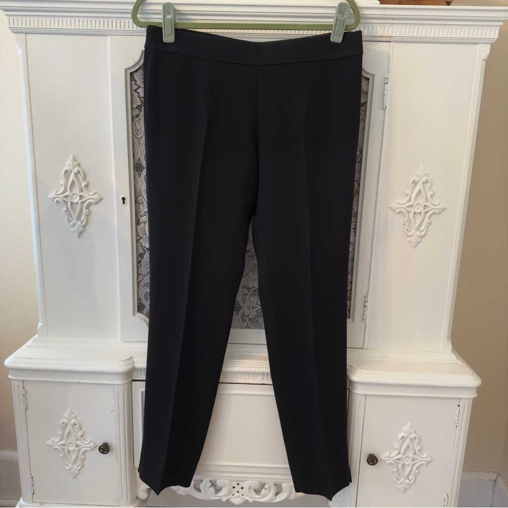Tory Burch Black Slim Straight Cropped Trousers